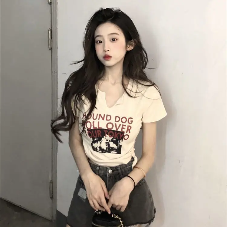 

Short Sleeve T-Shirts Women Partywear Stylish Cotton Comfortable Elegant Slim Fit Casual Floral Club Ladies Trendy Relaxed