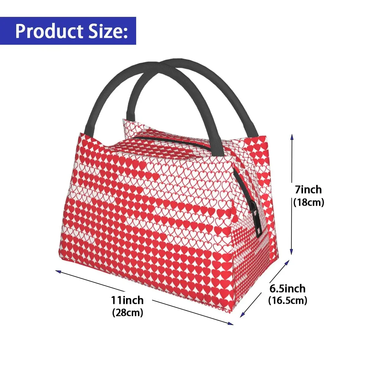 Heart Doodle T-Thoms Lunch Bag Fashion B-Brownes Portable Insulated Lunch Box Travel Custom Cooler Bag Oxford Thermal Lunch Bags