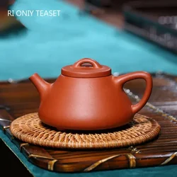 110ml Classic Yixing Purple Clay Teapots Raw Ore Section Mud Stone Scoop Tea Pot Home Zisha Filter Kettle Chinese Tea Set Gifts