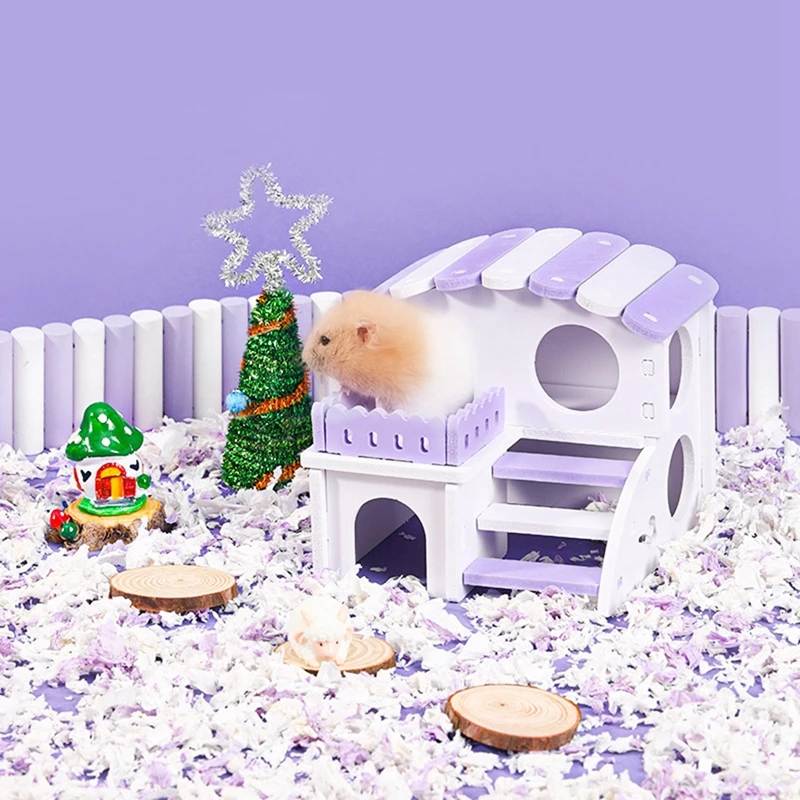 Hamster House Hideouts Exploring Toys Climbing Platform Multi-Room Cage Accessories for Hamster Gerbils Mice Small Animals