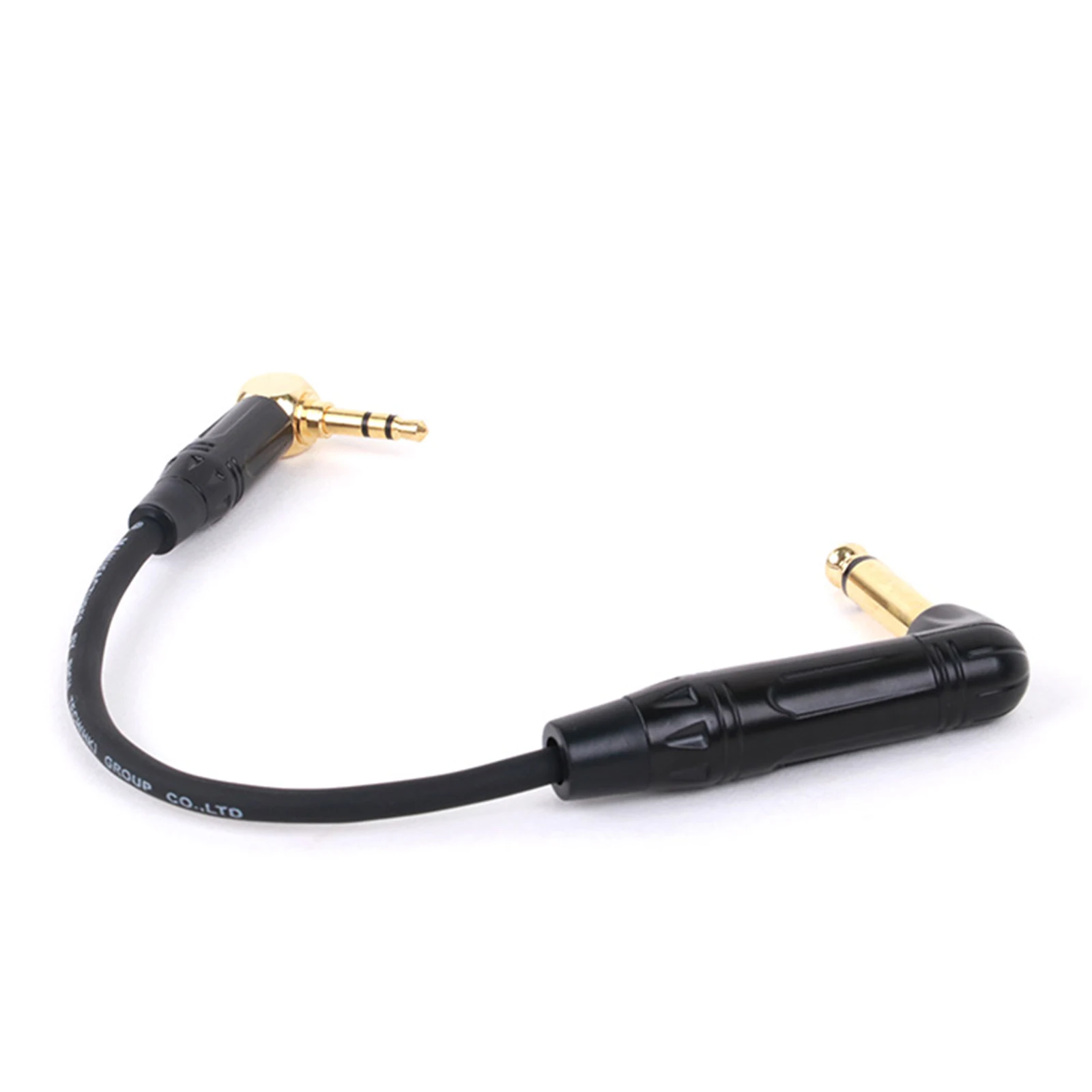 1PC Gold Plate Right Angle 6.35 Mono Jack to 3.5 Stereo Jack Unbalanced Speaker Amplifier Cable for Guitar Keyboard‎ Cable