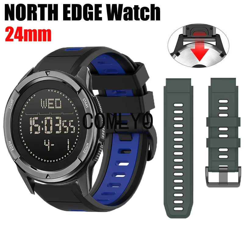 NORTH EDGE ALPS APACHE 3 50mm EVOQUE 2 스트랩, 퀵릴리즈 실리콘 소프트 팔찌 밴드, 남녀공용 벨트