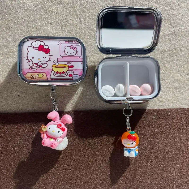 かわいい分割金属製小型薬箱ポータブル梱包箱旅行用かわいいミニ防湿・防光収納ボックスフェスティバルギフト