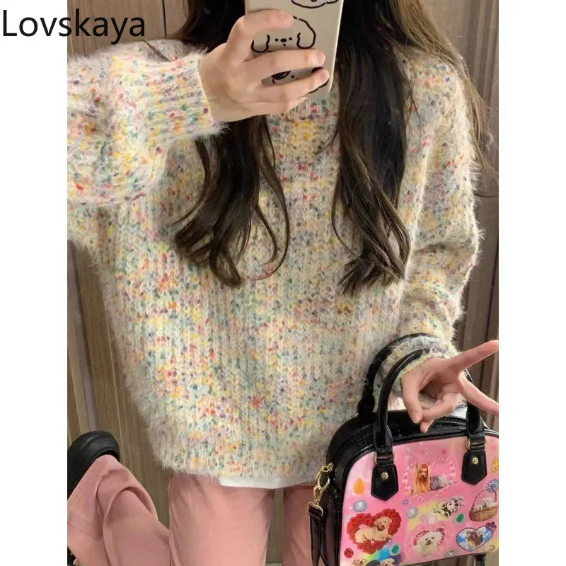 New Knitted Sweetheart for Women Colorful and Unique Design Lazy Sweater for Women in Autumn and Winter