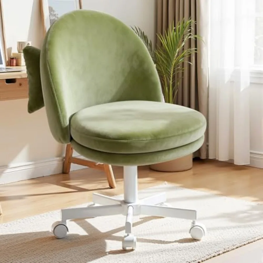 

GTPLAYER Velvet Tall Office Chair with Wheels Vanity Chairs with Back Versatile Height Use: Office to Bar Stools Small Ergonomi
