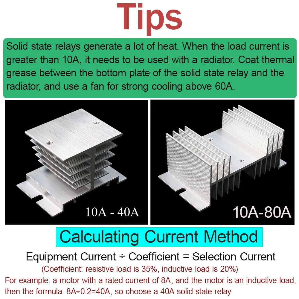 SSR-25DA SSR-40DA SSR-40AA SSR-40DD SSR 10A 25A 40A 60A 80A 100A DD DA AA Solid State Relay Module for PID Temperature Control