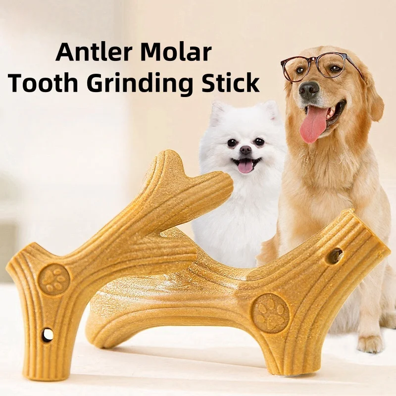 

Bite Resistant Pet Dog Chew Toys For Pet Cat Molar Teeth Clean Stick Interesting Pine Wood Cute Bone Shape Durable Toy