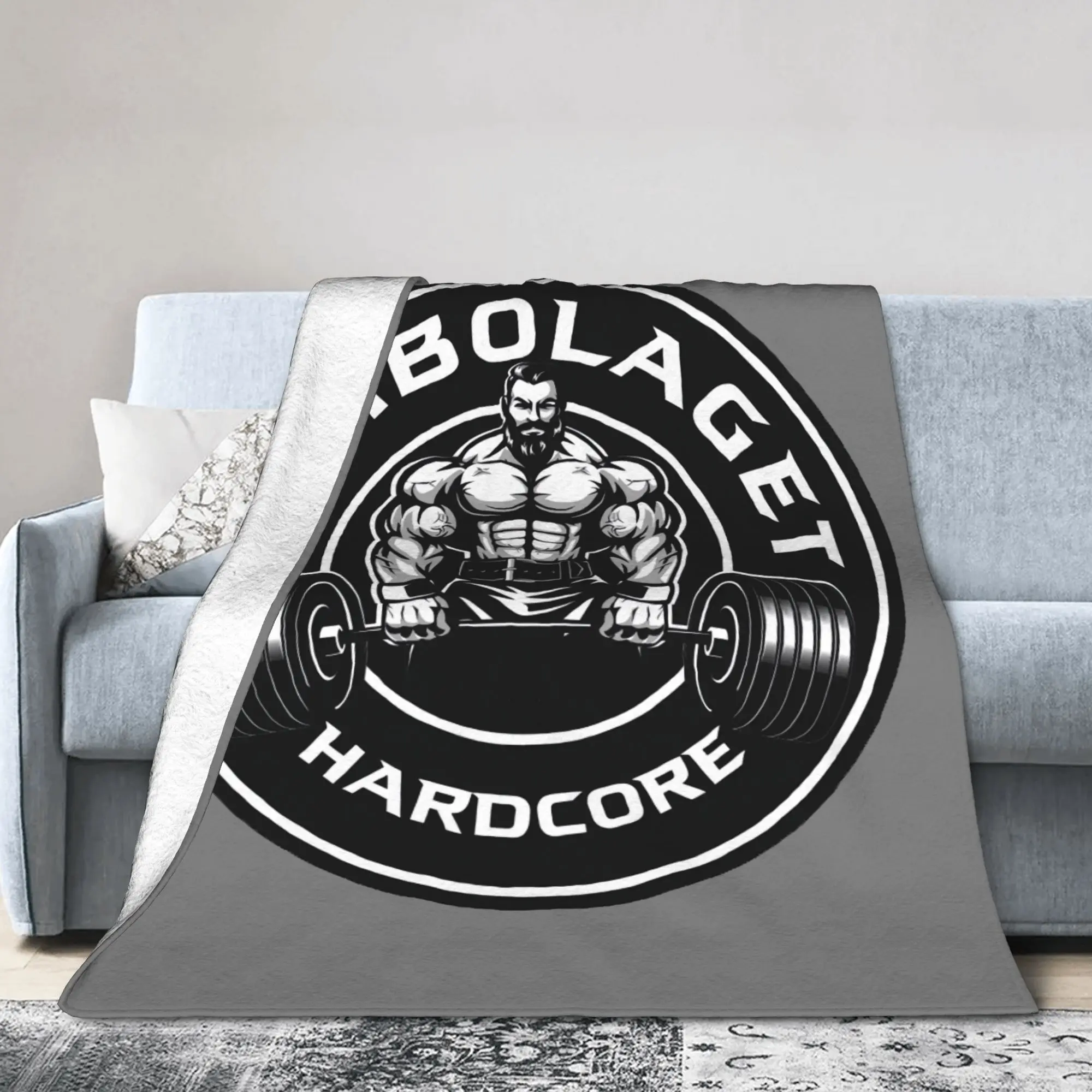 Custom Bodybuilding Fitness Muscle Gym Blankets Warm Flannel  Throw Blanket for Sofa Office Bedspreads