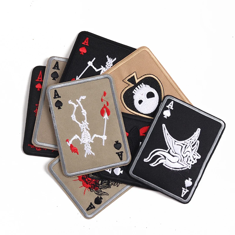 Poker Iron On Patches ricamo Badge abbigliamento forniture per cucire picche Decorative A