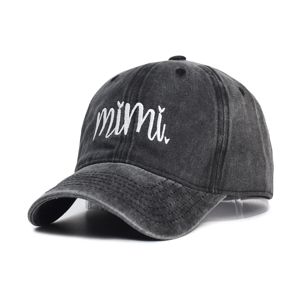 

2026 Spring Autumn Washed Cotton Baseball Caps Men Women Vintage Mimi Letter Embroidered Hat Unisex Adjustable Snapback Hip Hop