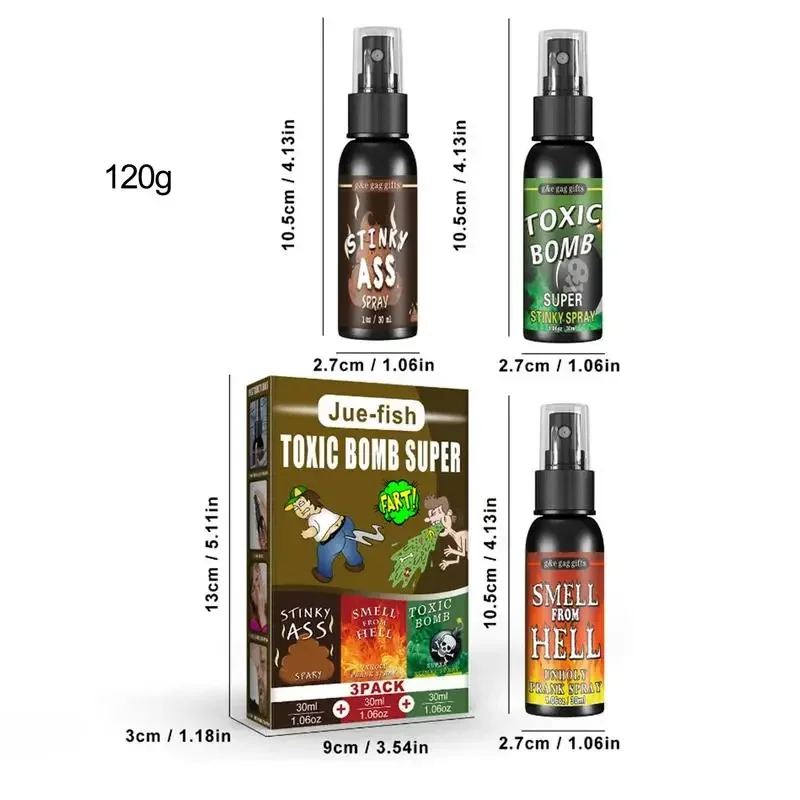 1/3Pcs/set Assfart Fart Spray Extra Strong Long Lasting Stinky Ass Fart Spray And Smell From Hell Stink Hilarious Gag Gifts