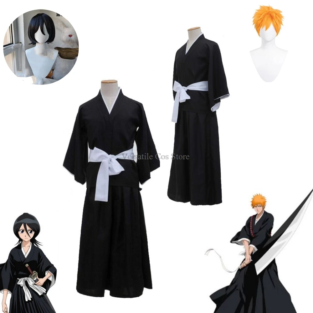 Bleach Kuchiki Rukia costumi Cosplay Kurosaki Ichigo Die Pa Soul Society Shinigami Kimono completo Outfit guerra di sangue di mille anni