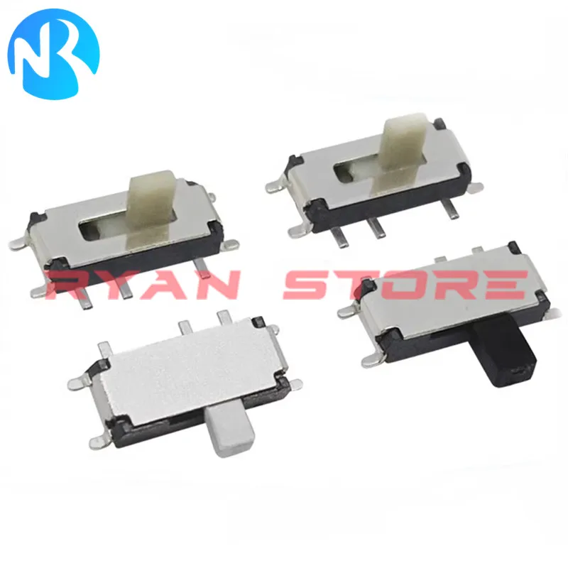 200PCS Toggle Slide Switch MSK12C01 1.5H 2.5H 2.0H Mini 7Pin On/Off 1P2T SPDT MSK 12C02  For MP3 MP4 SMD Black and White