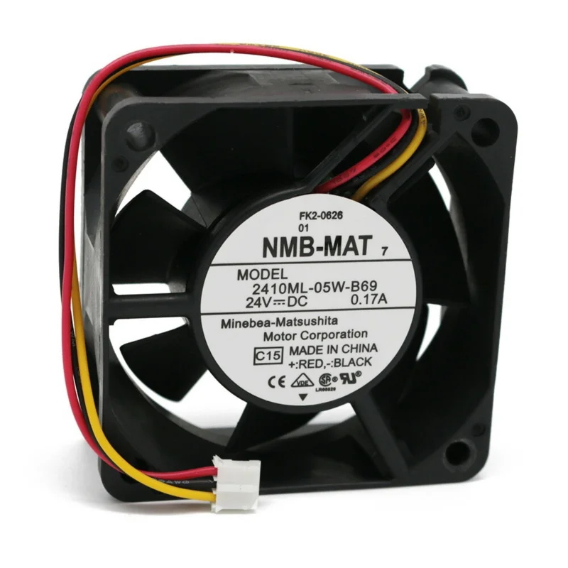 

Z 10pcs NEW NMB 2410ML-05W-B69 DC 24V 0.17A 3pin 60*60*25mm Inverter Cooling Fan