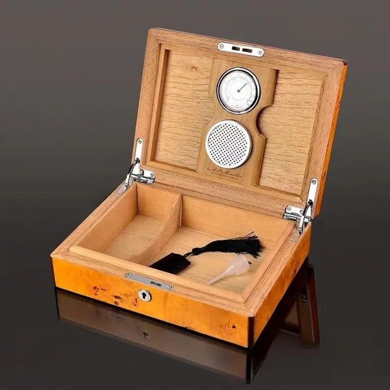 

Cedar Wood Cigar Humidor Moisturizing Piano Paint Luxury Large Capacity Premium Cigars Case Cigar Humidifier Smoking Accessories