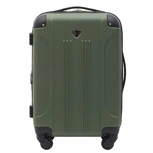 

Travelers Club Chicago Hardside Expandable Spinner Luggage, Thyme Green, 22" Carry-On
