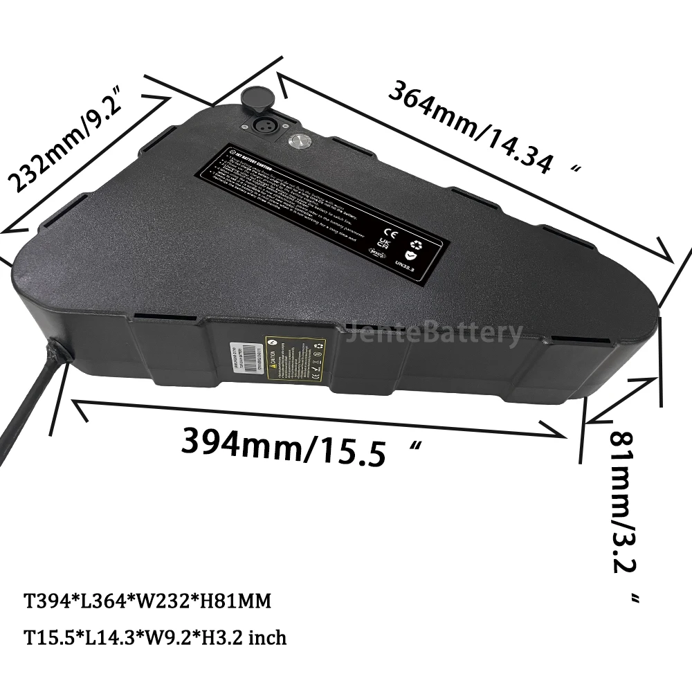 36V 48V 52V 60V 72V Down Tube bicicletta elettrica triangolo hard box batteria triangolo batterie al litio pack