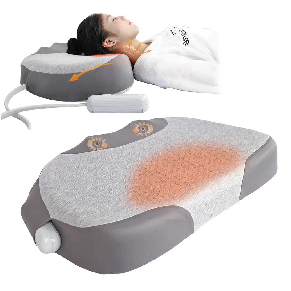 Ready to Ship 3 in 1 Heating Massage Pillow Neck Stretcher with 1 Year Warranty Adjustable Controller Smart Pillow Fast delivery