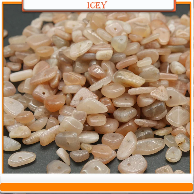 Icey 10g Sun Stone Bulk Beads with Holes Crystal Bulk Beads Crushed Stone Semi Finished Gemstone Bulk Beads Fish Tank Stone