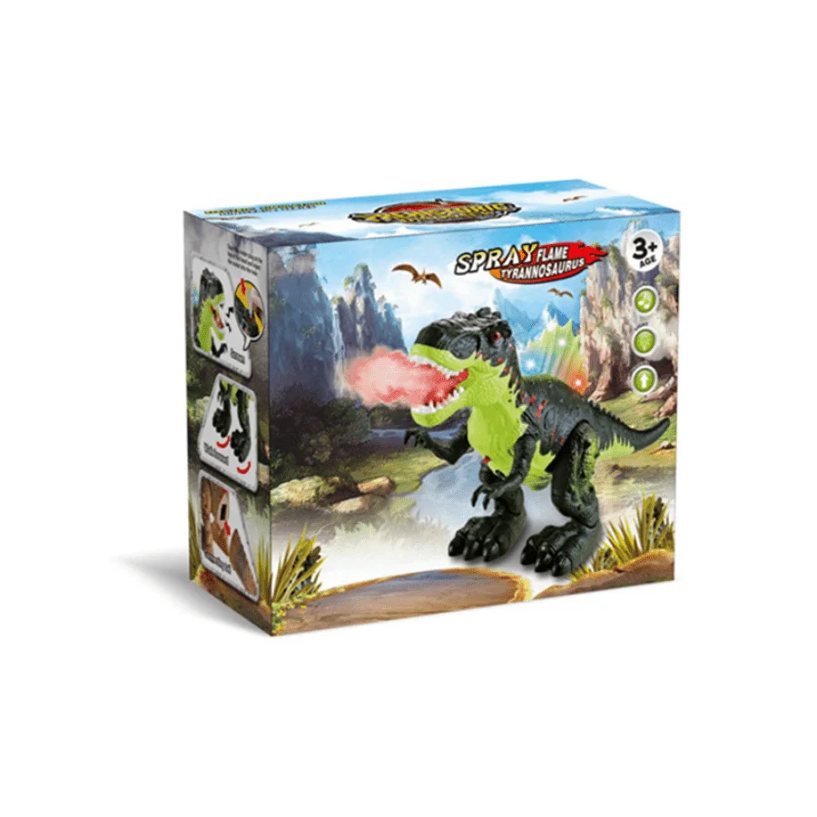 Spray Mecánico Dinosaurio Eléctrico Juguete Eléctrico Universal Simulación Mecánica Spray Tiranosaurio Rex con Luces y Música