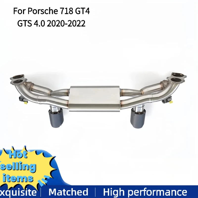 

Выхлопная система из нержавеющей стали с клапаном и карбоновыми насадками для Porsche 718 GT4 GTS 4.0 2020-2022