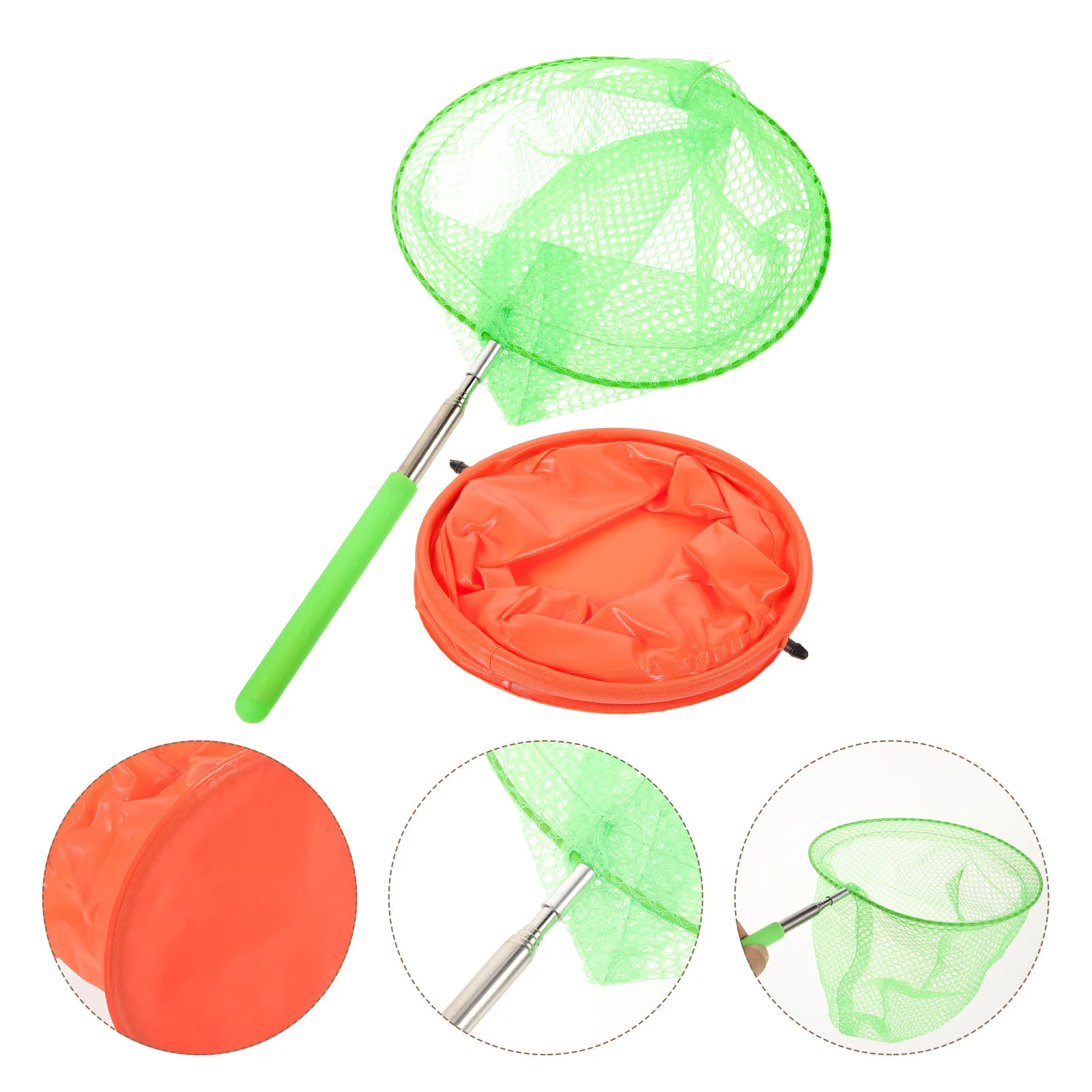 1 مجموعة الفولاذ المقاوم للصدأ للتمديد شبكة صيد السمك طوي حوض خارجي للأطفال اصطياد الأسماك الصغيرة الحشرات الفراشات المحمولة #4