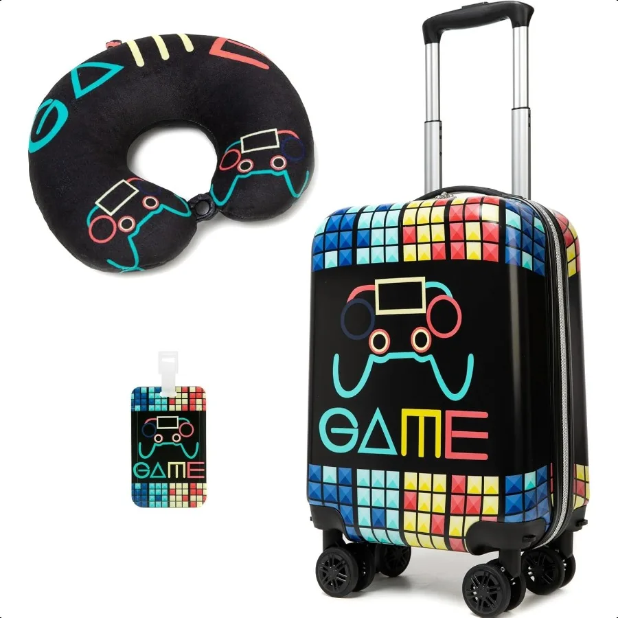 

Suitcase Set for Boys Hardside Lage with Spinner Wheels 2 Piece 16inch Toddler Suitcase for Boys Travel Carry on Lage Airline A