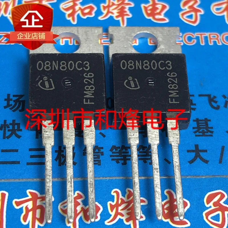 5PCS-10PCS 08N80C3 SPP08N80C3  TO-220 800V 8A  New And Original On Stock