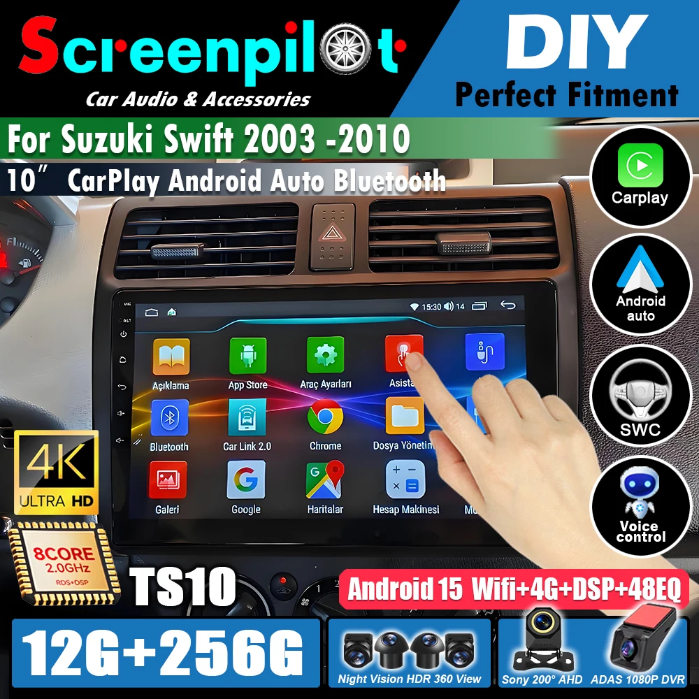 Android 16Car Player For Suzuki Swift 2003 - 2006 2007 2008 2009 2010 2 Din Stereo Radio Multimedia GPS RDS Carplay Auto Head
