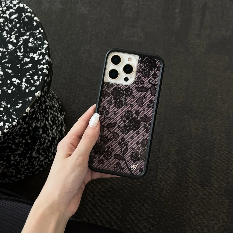 Wildflower Cute Bow Lace Lover Phone Case for iPhone 16 15 14 13 12 Pro Max Plus Flower Pathch Wildflower Anti-Fall Cover﻿﻿﻿﻿ - Image 4