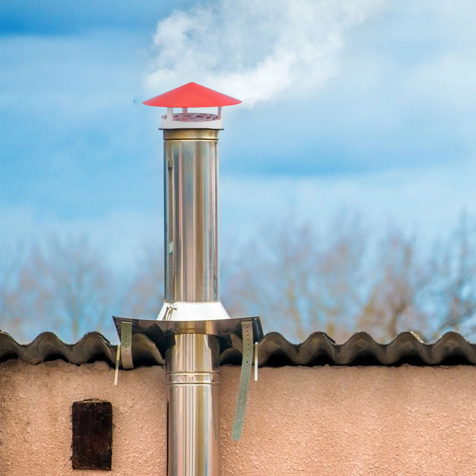 

Chimney Rainproof Cover Smoke Exhaust Cap Wind Snow Protection Design Easy Install Garden Home Decoration Chimney