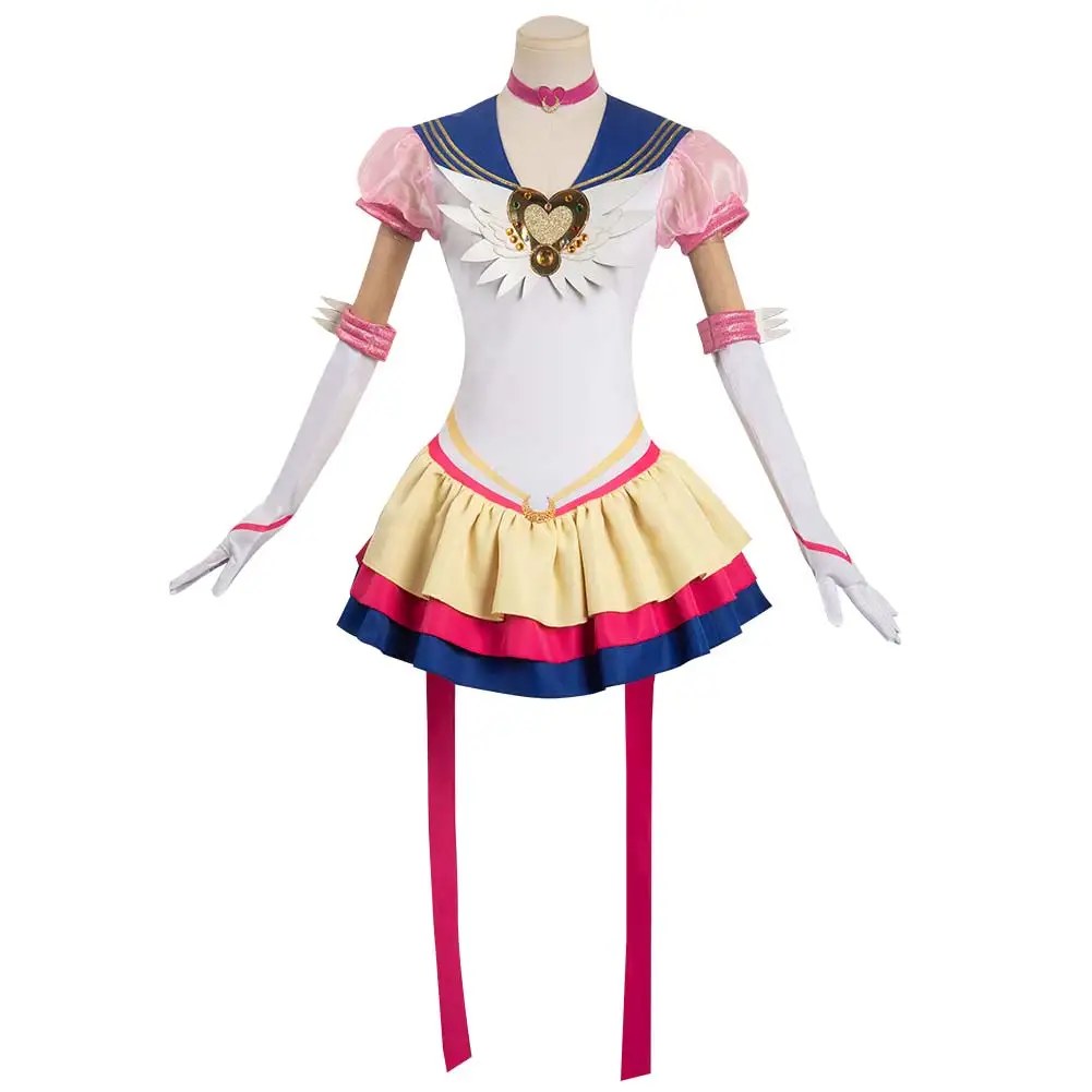 Tsukino Cosplay Anime Usagi Costume Women Sailor Dress Headband Gloves Outfits Fantasia Halloween Carnival Party Disguise Suit