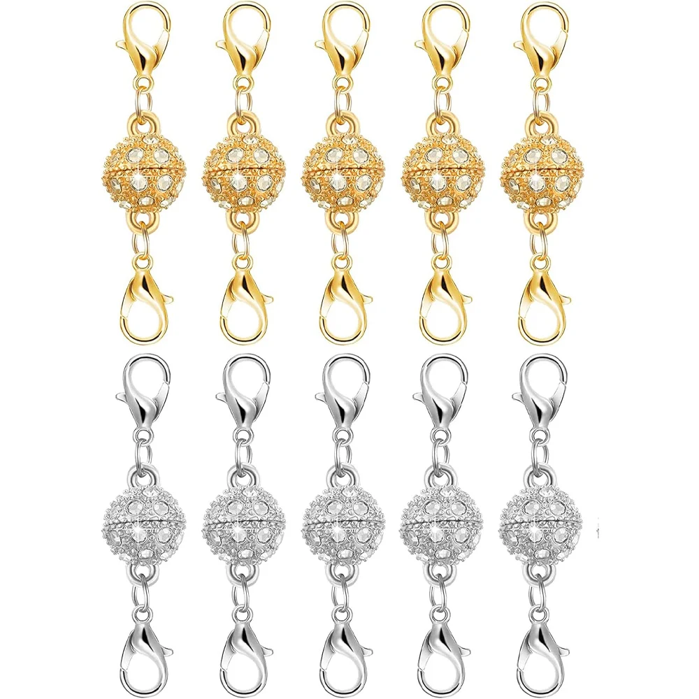 

Магнитные застежки и застежки для ожерелья с застежкой-лобстером, магнитный удлинитель ювелирных изделий из золота 14 карат и серебра для ожерелья и браслетов,