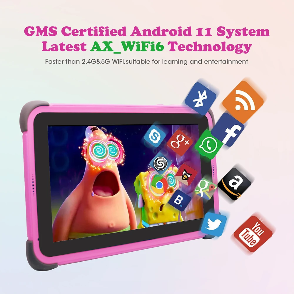 Weelikeit Kinder Tablet 8 ''Android 11 1280x800 ips Tablet für Kinder 2GB 32GB 4-Core 5g WLAN mit Kinder App Google Play 4500mah
