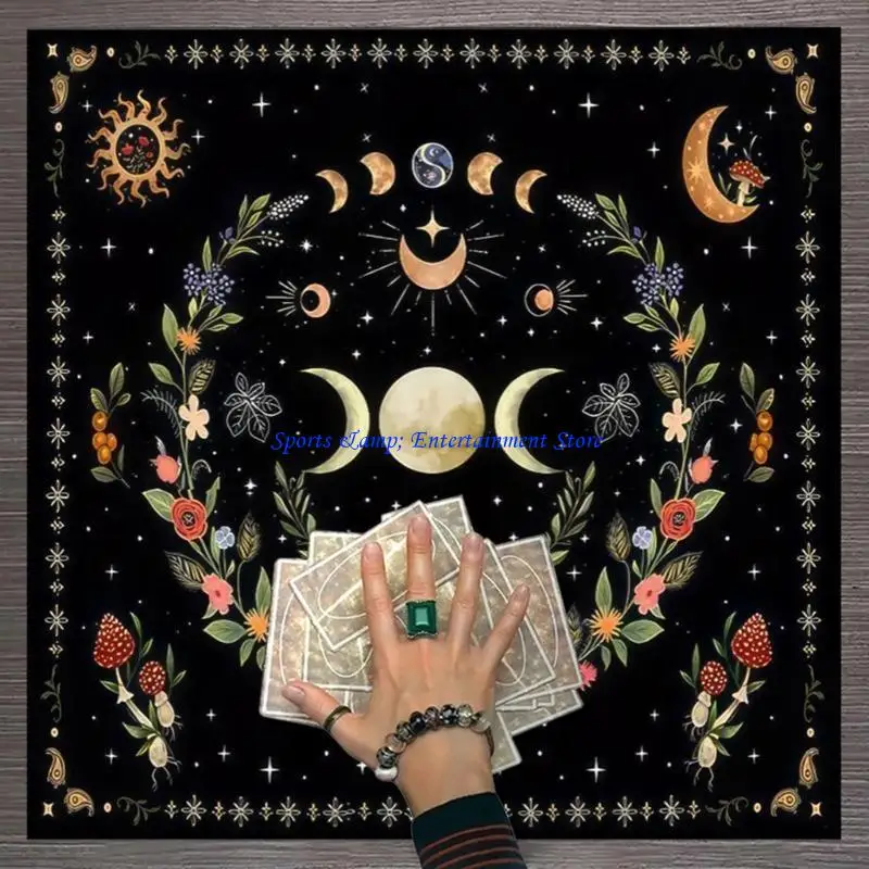 G7NF Moonphases Altares flores Tarot Tapestria Tapiz suministros