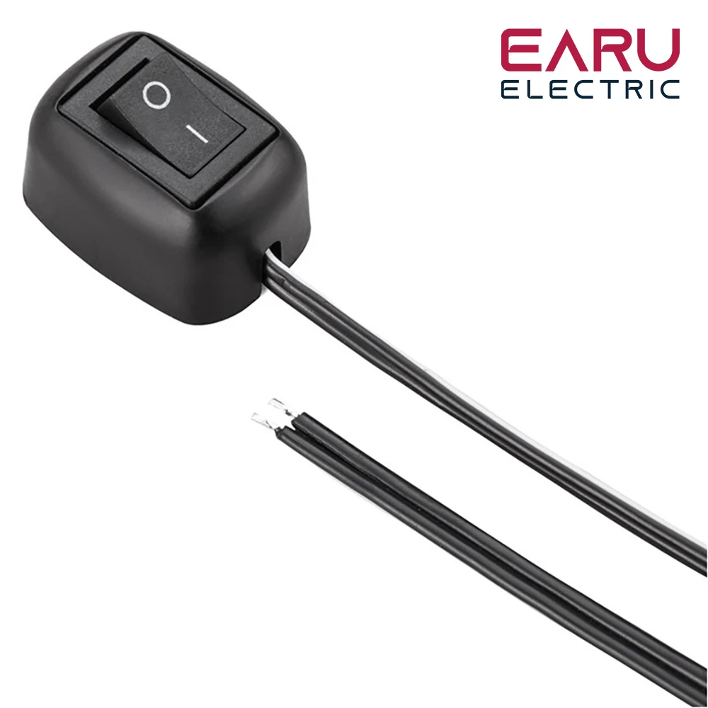 Earu 범용 자동차 스위치 페이스트 타입 토글 스위치, 케이블 포함, 60cm, 100cm, DC 12V, 안개 링 드라이브 조명, 네온 조명용