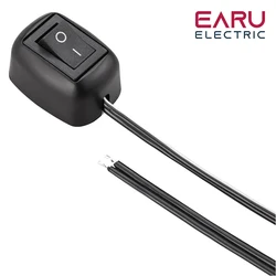 Earu-Universal Car Toggle Switch com Cabo, Tipo Colar, Nevoeiro Anel, Luzes Drive, Luzes de néon, DC 12V, 60cm, 100cm