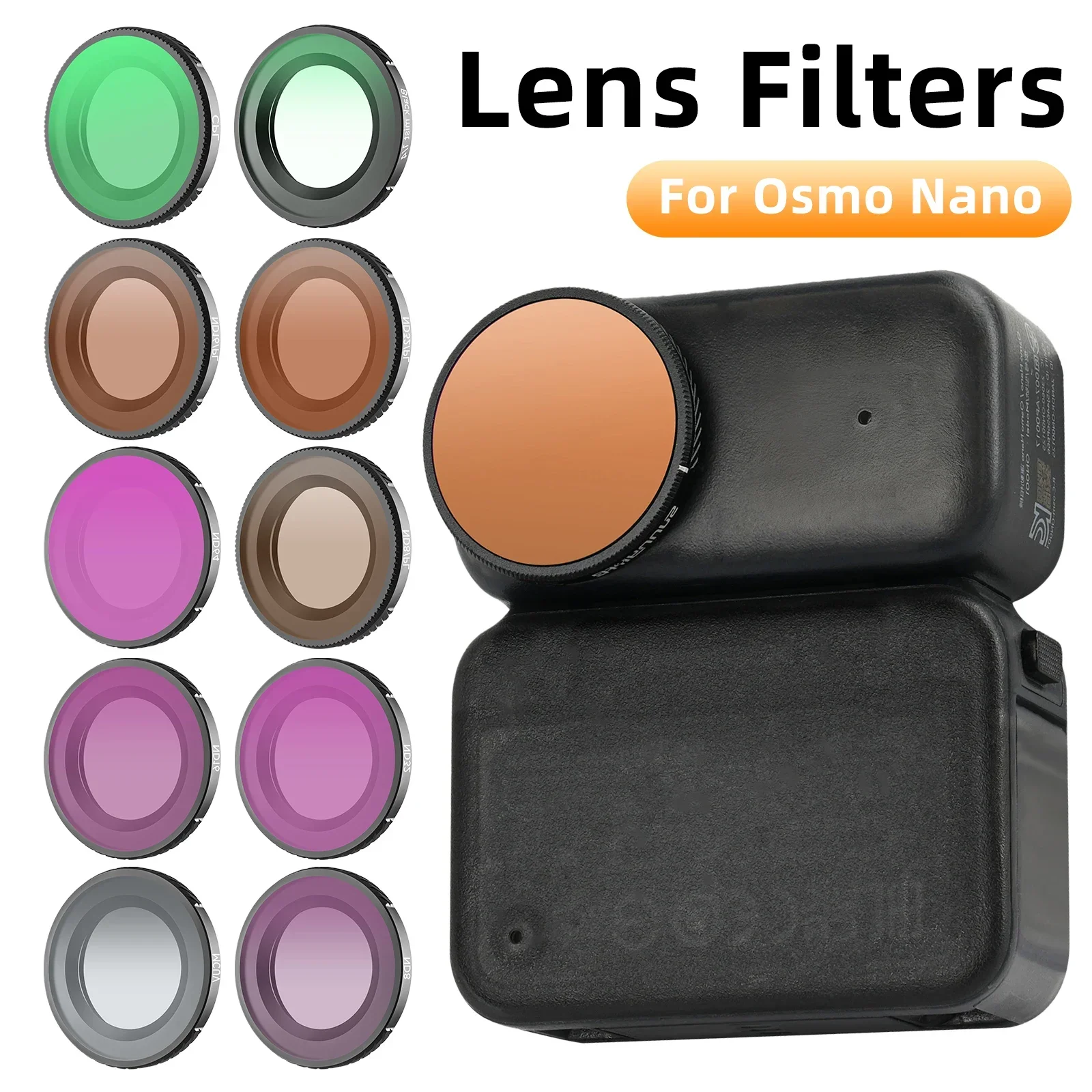 

Sunnylife ND Lens Filter for DJI Osmo Nano Optical Glass Lenses Adjustable Filter Set MCUV ND8 ND16 ND32 ND64 Accessories