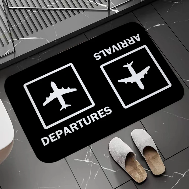 Modern Bedroom Mats Arrivals And Departures Bathroom Carpet Decorative Bath Kitchen Floor Mat Washable Front Door Indoor Doormat