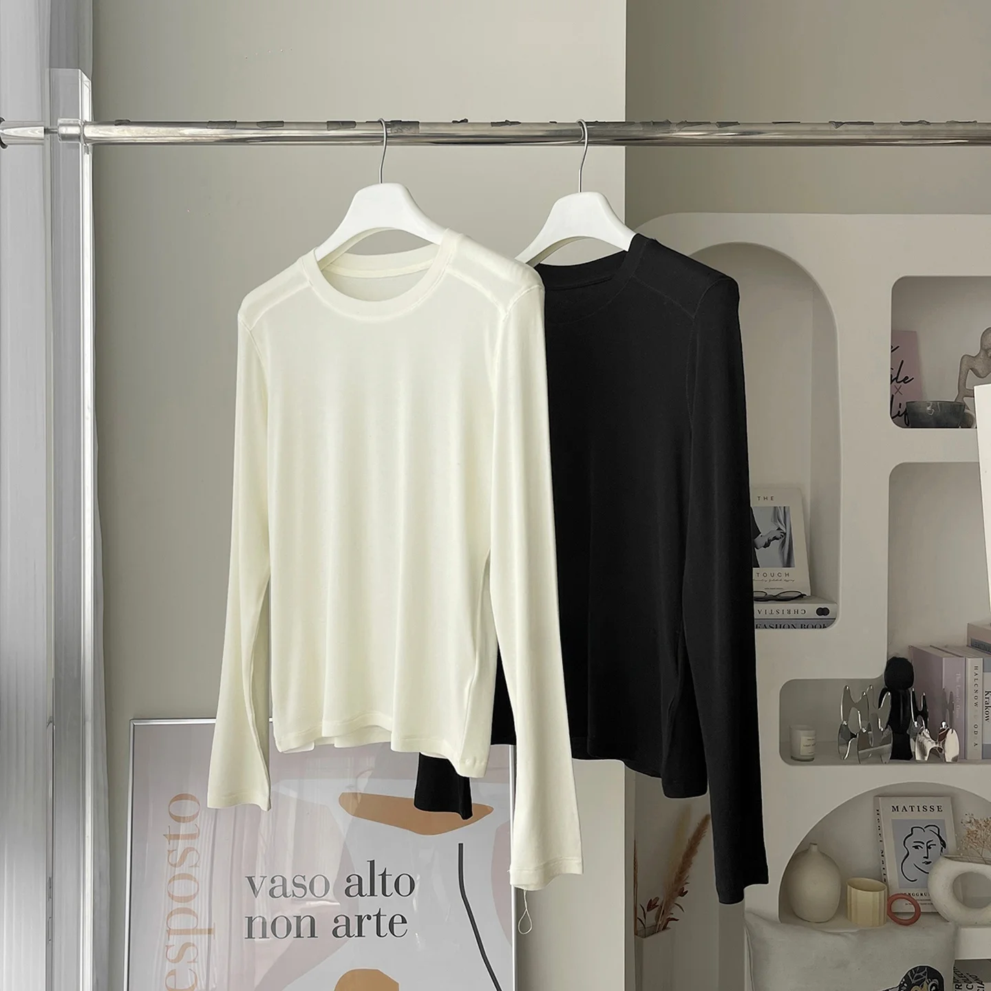 

Ультракомфортный женский вязаный свитер с круглым вырезом и длинными рукавами, универсальный, для повседневной носки, цветной, с круглым вырезом.