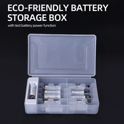 POWERKAN AA AAA Battery Charge Tester LED Display Diagnostic Battery Voltage Tool AA AAA Battery Storage Box