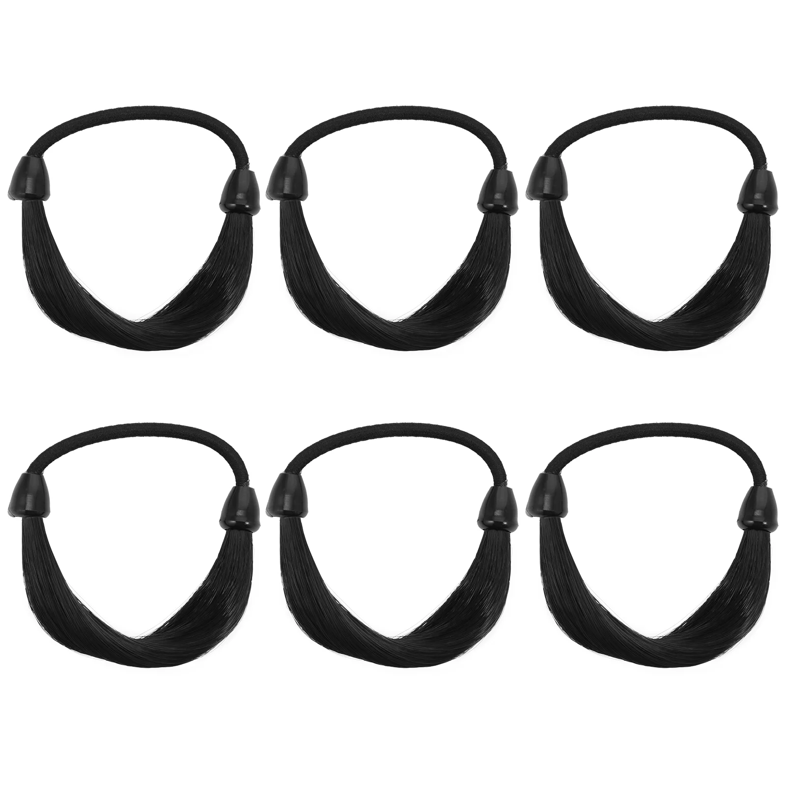 

6 Pcs Rubber Band Elastic Hair Women's Braided Headband Ribbon Plastic Ponytail Ropes