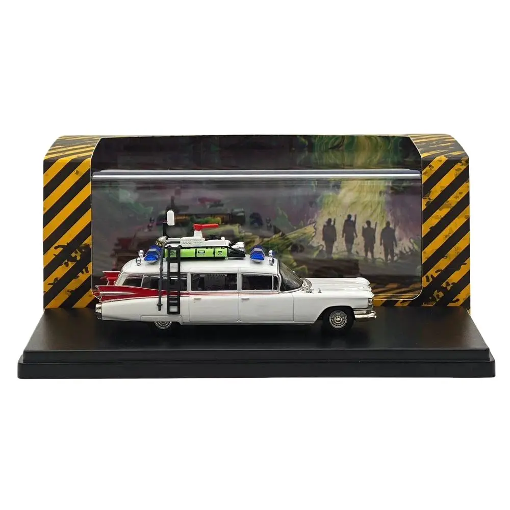 

YS масштаб 1/64 «Охотники за привидениями» Ecto-1, литая под давлением модель Minicar White Limited, коллекционная