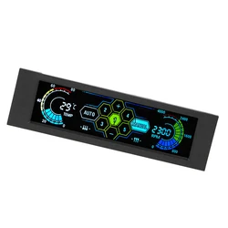 5.25inch Fan Controller Touchscreen Support 5 Channel Automatic Manual Control Temperature Monitor Fan Speed Display Fan Control