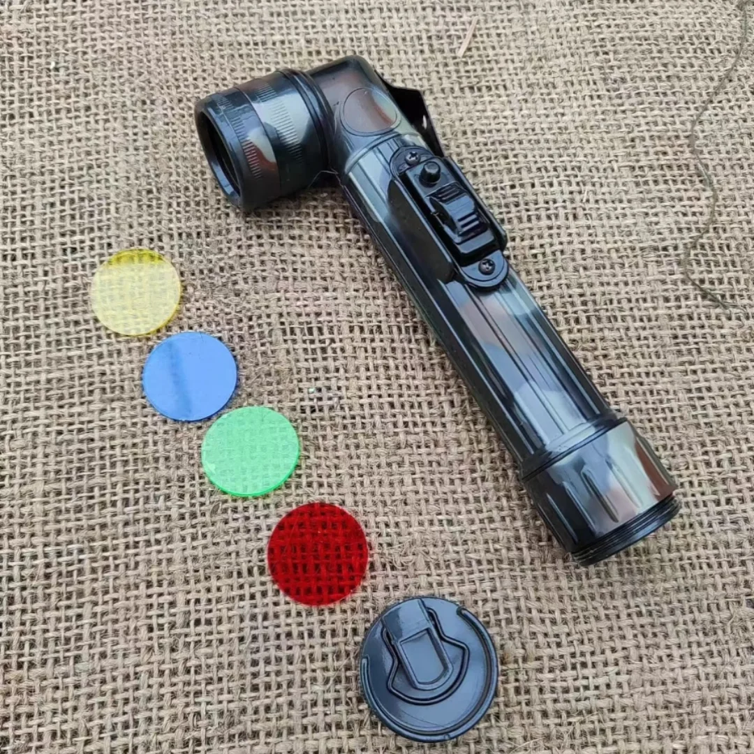 L-type Plastic Multi-lens Flashlight Black