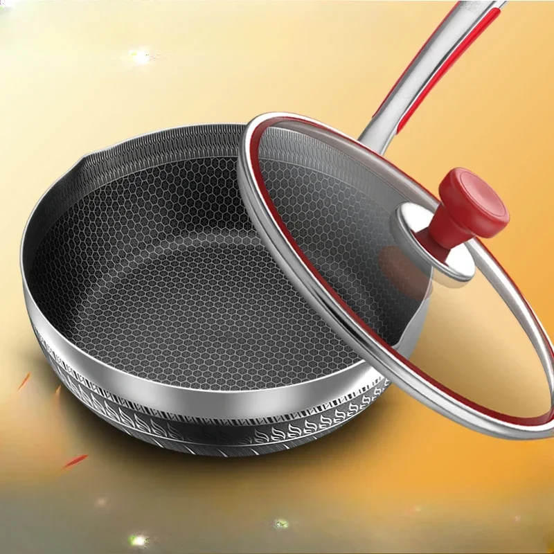 Non-stick Wok Household Wok Induction Cooker Gas Gas Stove Suitable for Flat-bottomed Frying Pan Cooking Pot Non Stick