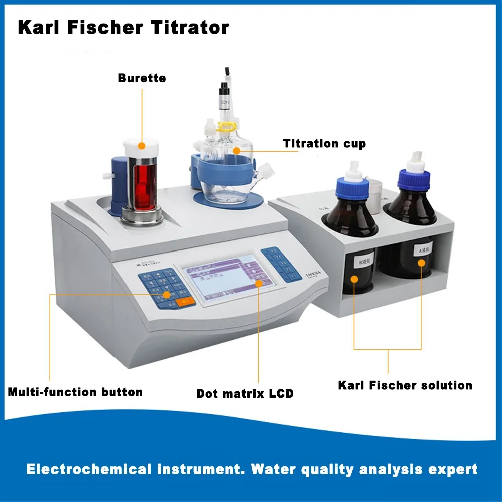 WEIAI lab Transformer Oil Moisture Tester Titration  KF Food Insulation Oil Volumetric Coulometric Karl Fischer Titrator