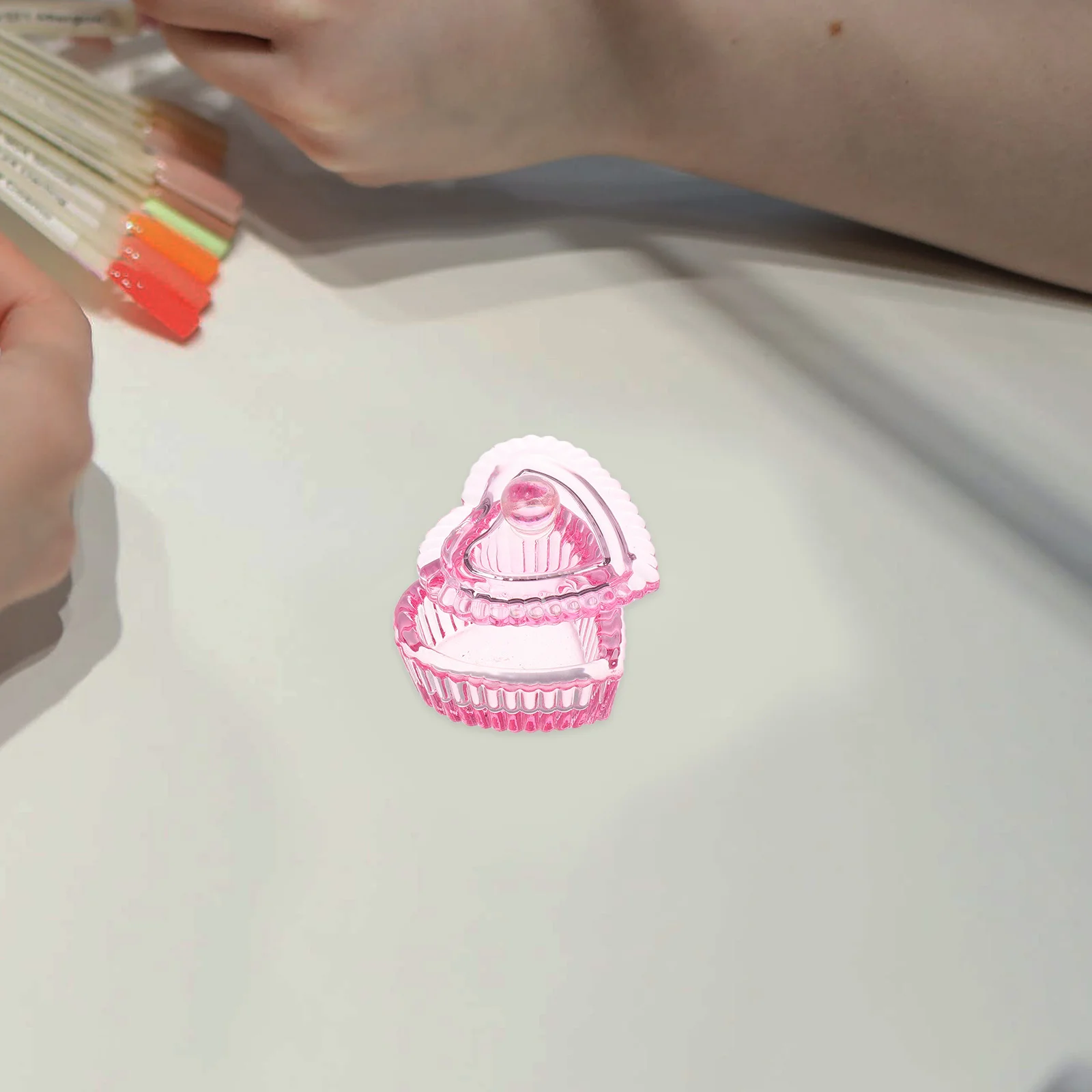 كريستال مسمار كوب زجاجي على شكل قلب غطاء دابن طبق مزيل طلاء الأظافر وعاء مانيكير أداة المنظم النمط الياباني تمرغ السلطانية #4