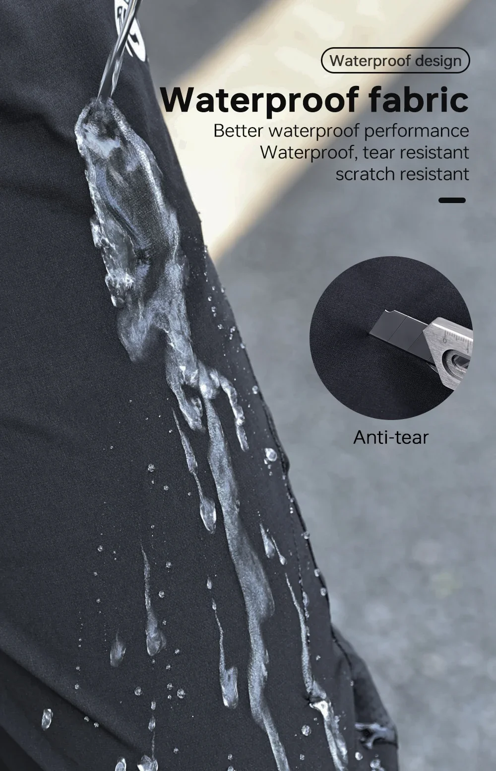 X-TIGER Fahrradhose, wasserdicht, schnell trocknend, Sporthose, UV-beständig, Outdoor, Wandern, Camping, Klettern, Fahrradhose – Detail 9