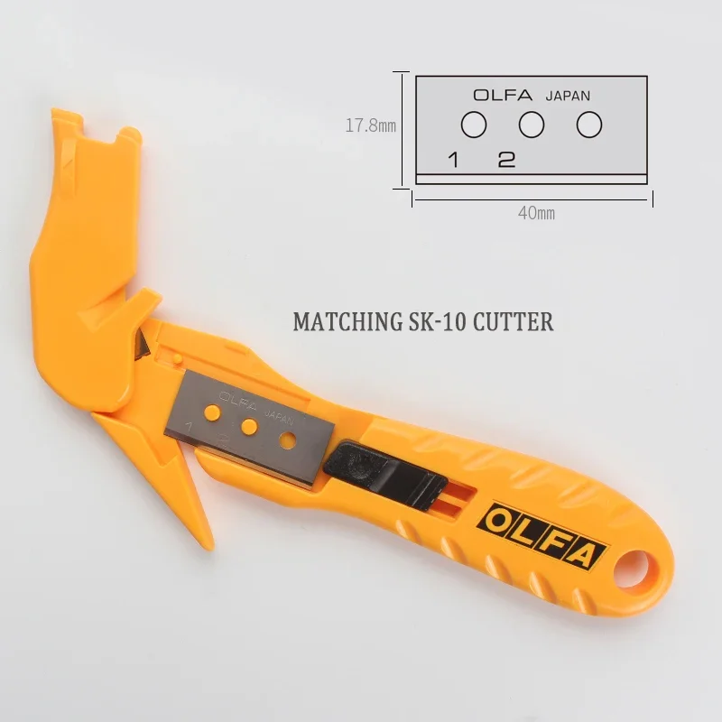 Olfa SKB-10/10b Reservebladen 10 Stuks 40*17.8Mm Vervangend Mes Voor SK-10 Snijmes Koolstofstaal Mes Snijgereedschap